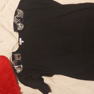 Black Sweater With Blingy Shoulders
